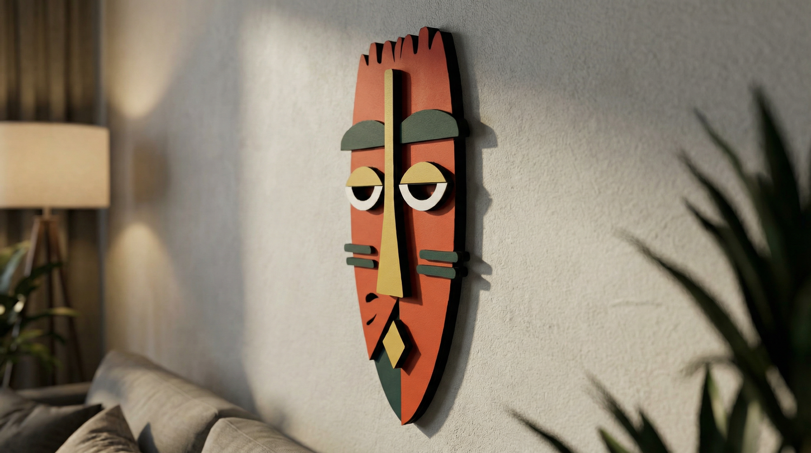 Ayo African Mask – Handmade 3D Wooden Wall Decor | Masqez