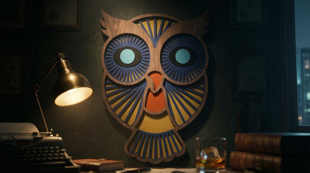 Owl Wall Mask – Handmade 3D Wooden Wall Decor | Masqez
