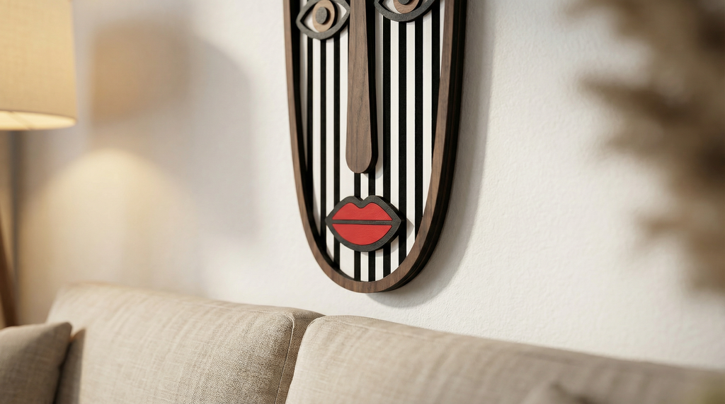 ZEBRA SOUL Face Mask – Handmade 3D Wooden Wall Decor | Masqez