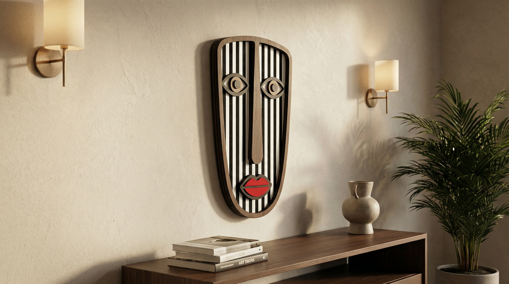 ZEBRA SOUL Face Mask – Handmade 3D Wooden Wall Decor | Masqez