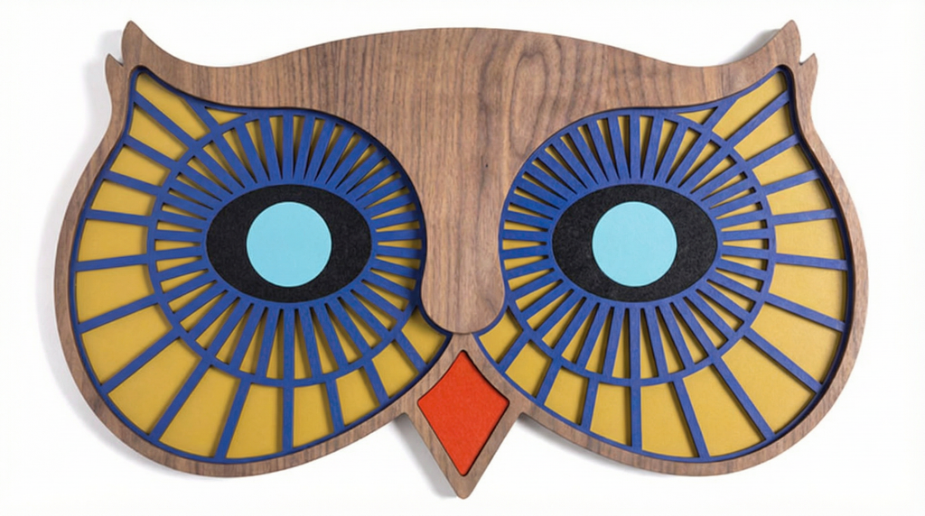 Owl Eye Wall Mask – Handmade 3D Wooden Wall Decor | Masqez