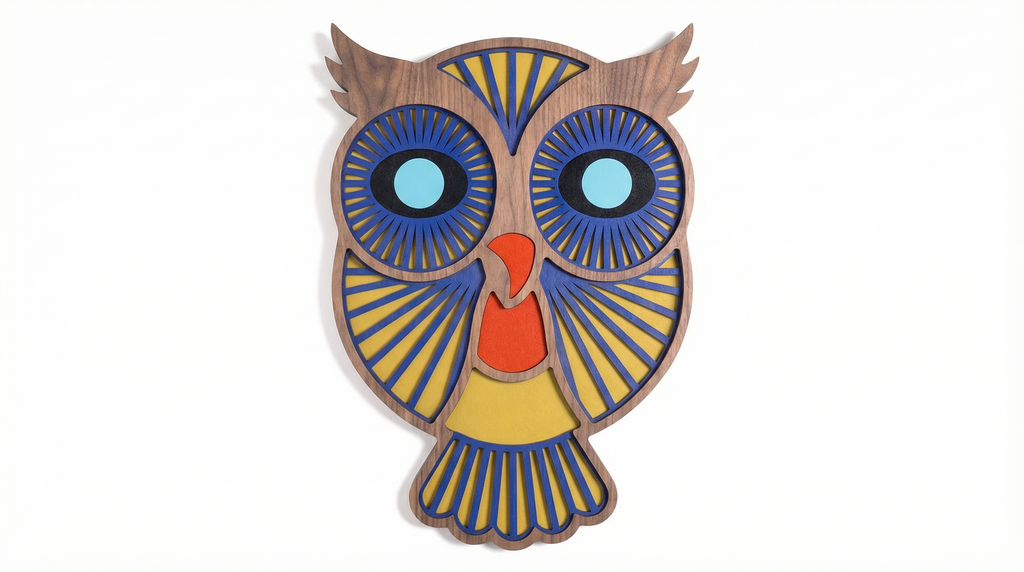 Owl Wall Mask – Handmade 3D Wooden Wall Decor | Masqez