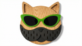 Lime Lens Cat Wall Mask – Handmade 3D Wooden Wall Decor | Masqez