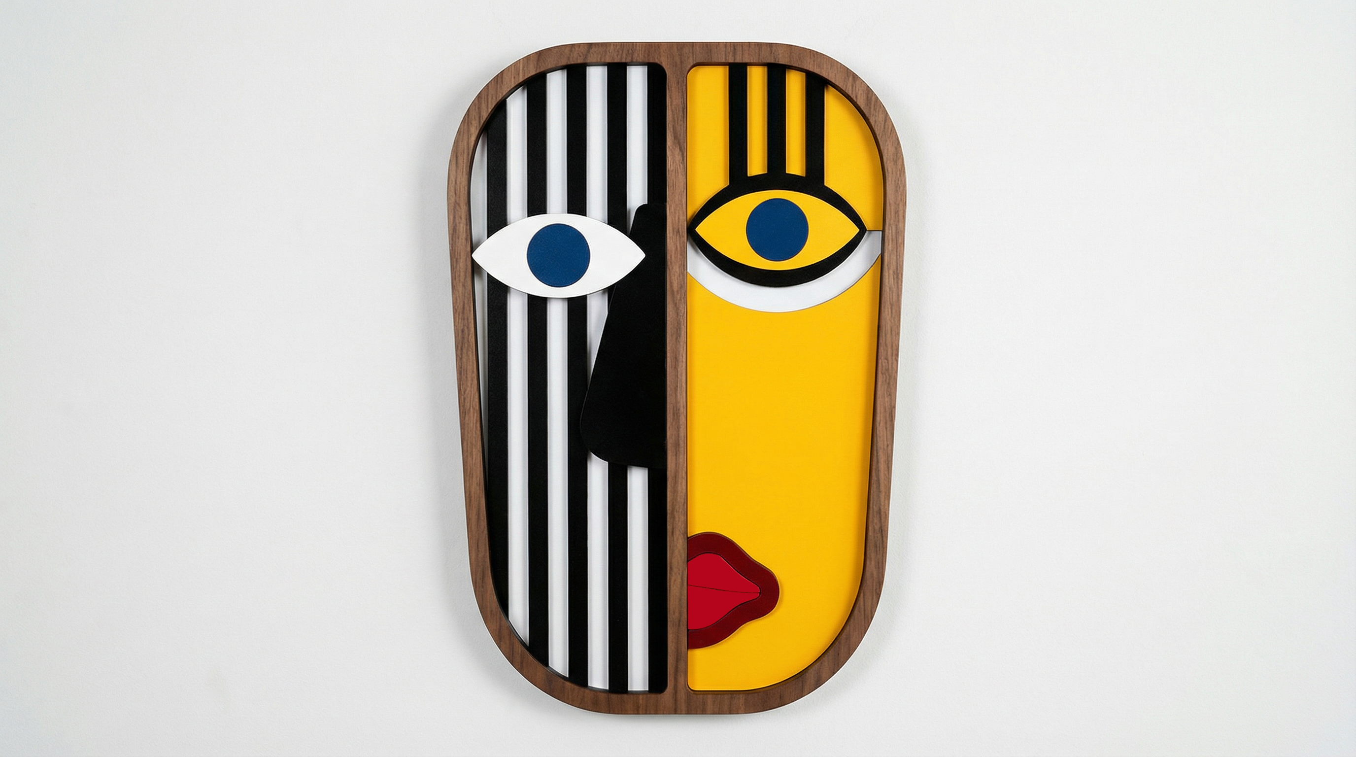 The balance split mask - wooden wall decor