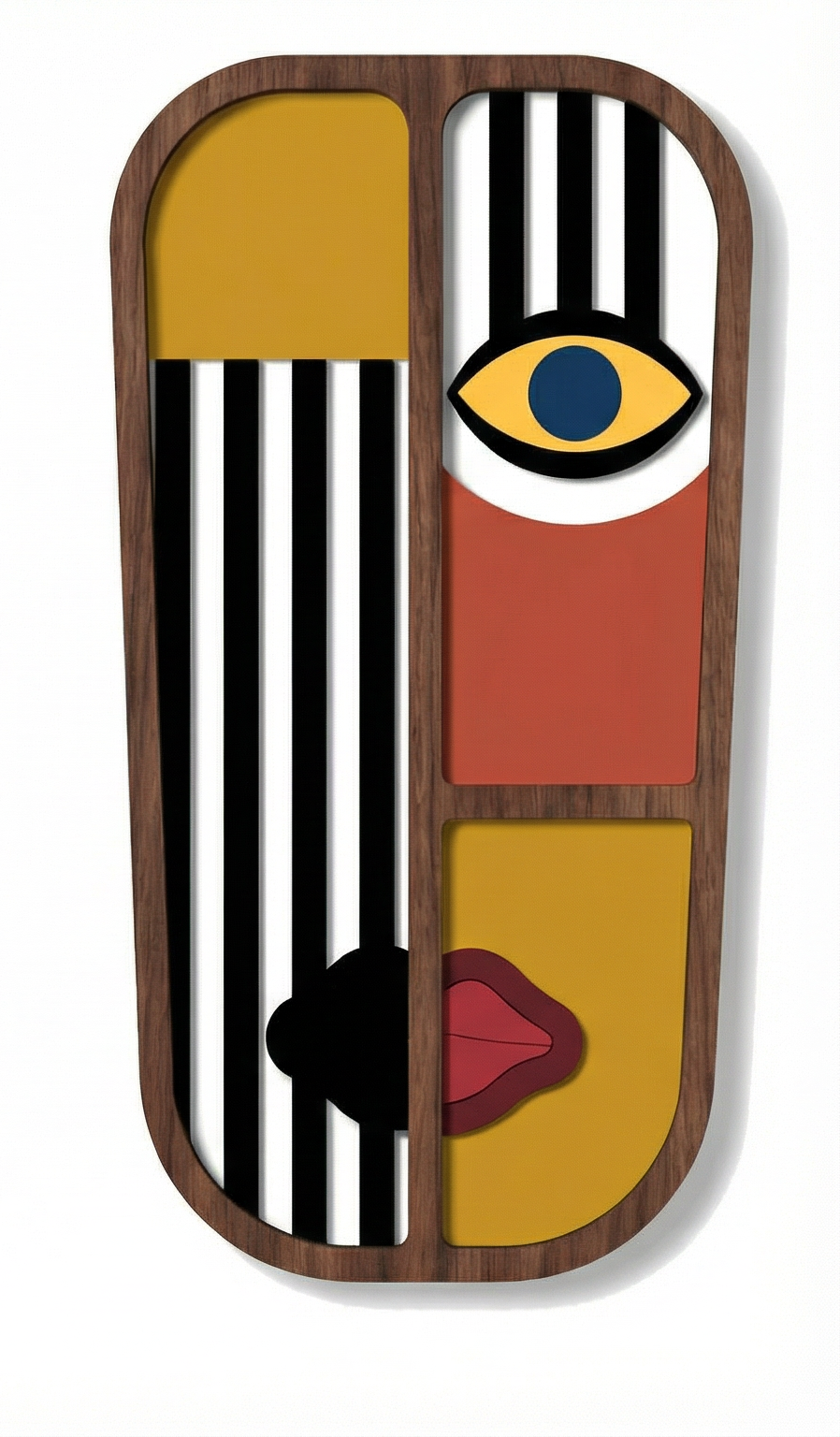 The Mystery Split Mask – Handmade 3D Wooden Wall Decor | Masqez